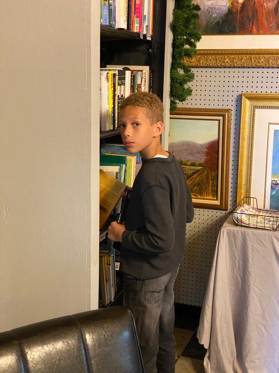 Young reader browsing